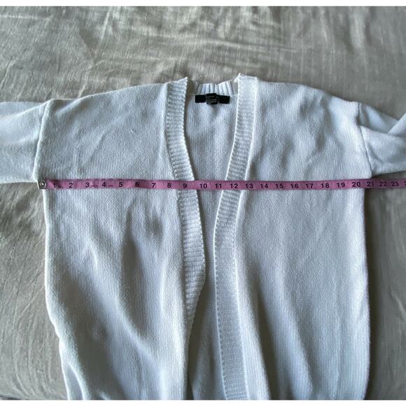 Forever 21 women Open front knit cardigan sweater Color Block Ivory sz Small - Picture 7 of 8
